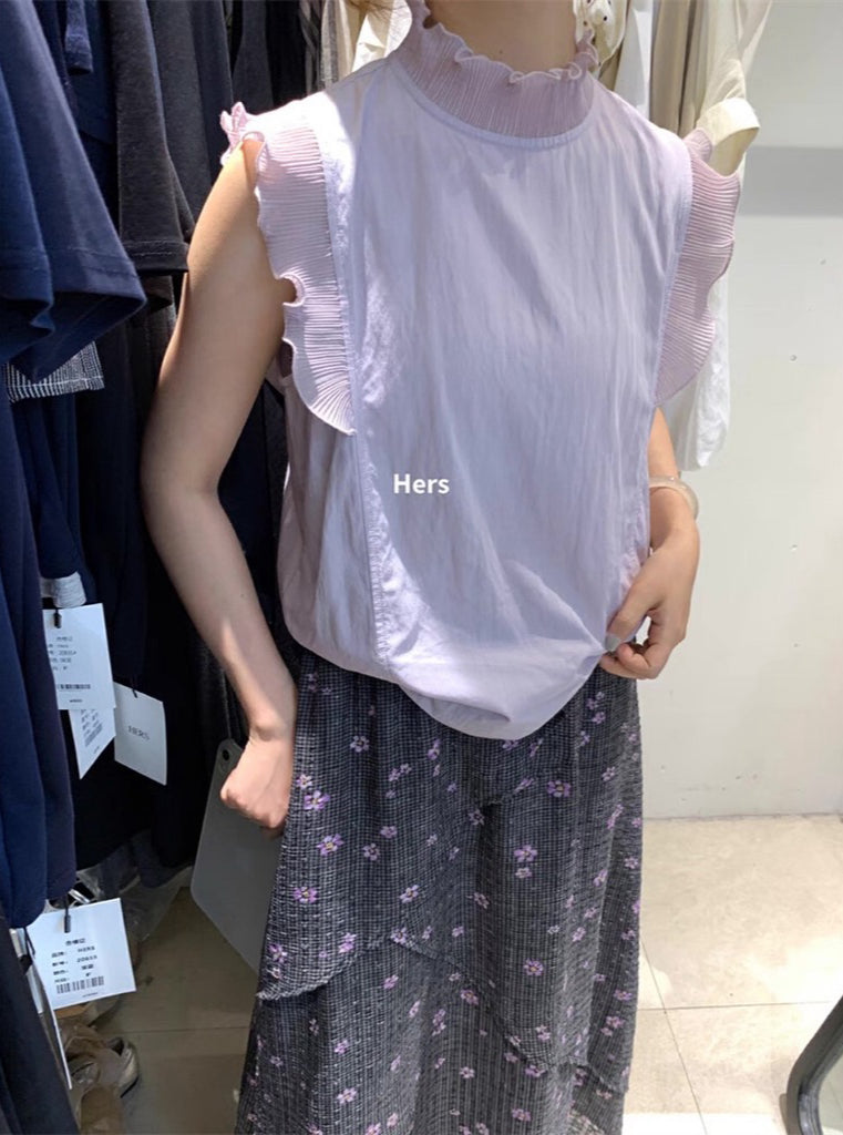 HERS> 木耳邊無袖娃娃衫 20956#