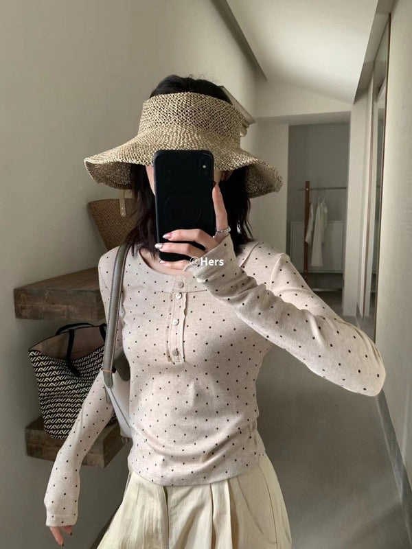 HERS> 紙片人波點上衣 20250#