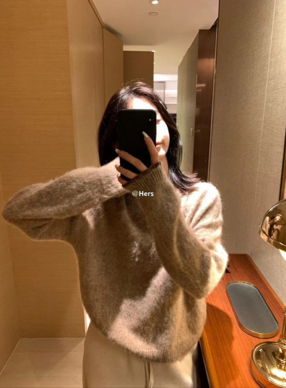 HERS> 領口撞色輕毛衣 10287#