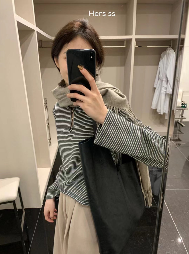 HERS>條紋鈕扣上衣 8852#