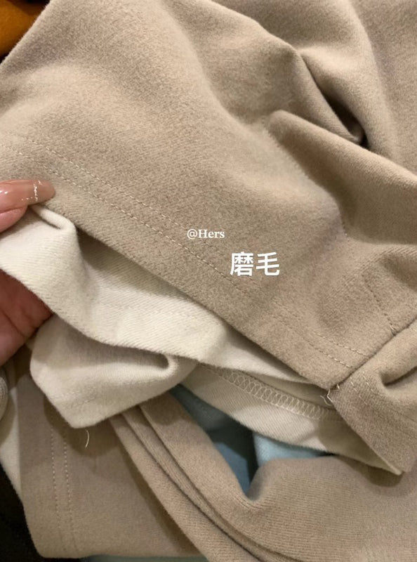 HERS> 假二件不規則磨毛打底T 8638#