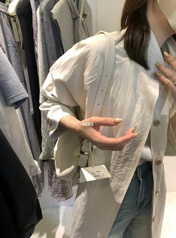 HERS> 長款立領風衣 20277#