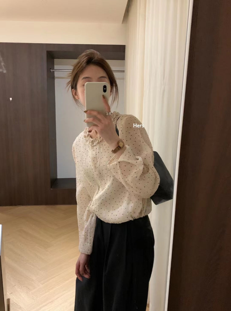 HERS>法式點點小衫 8092#