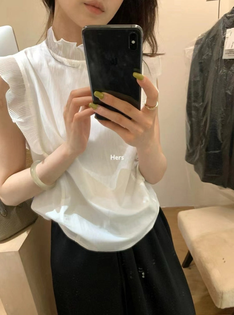 HERS> 木耳邊無袖娃娃衫 20956#