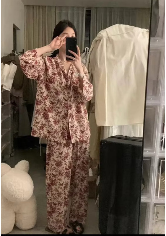 METWO> 紅色莫奈爾貴婦睡衣