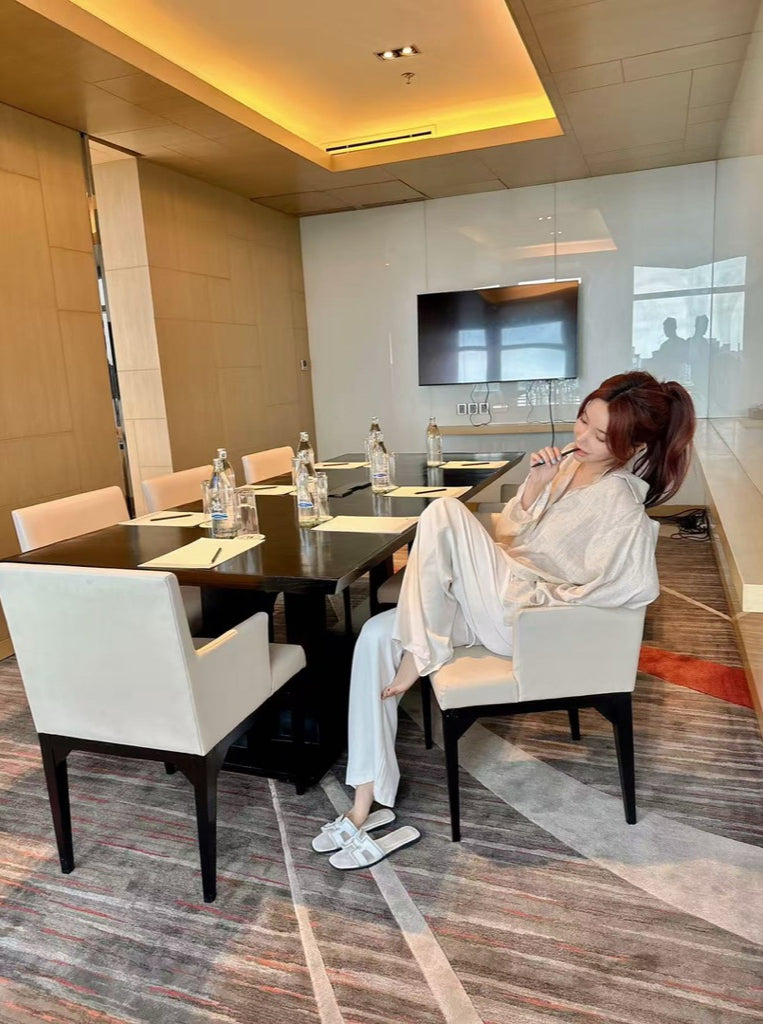 HERS> 大版麻料遮陽長袖&小飛短袖襯衫 0605#