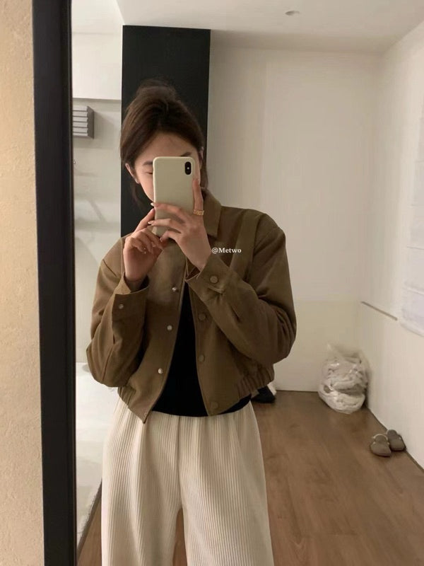 METWO>麂皮夾棉外套2色 8577#