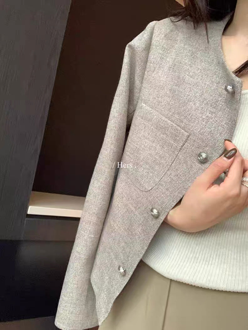 HERS - 玫瑰扣小香風外套 92166#
