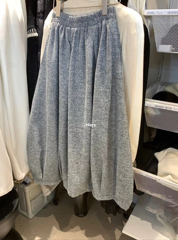 HERS> 造型感毛呢氣球半裙 10510#