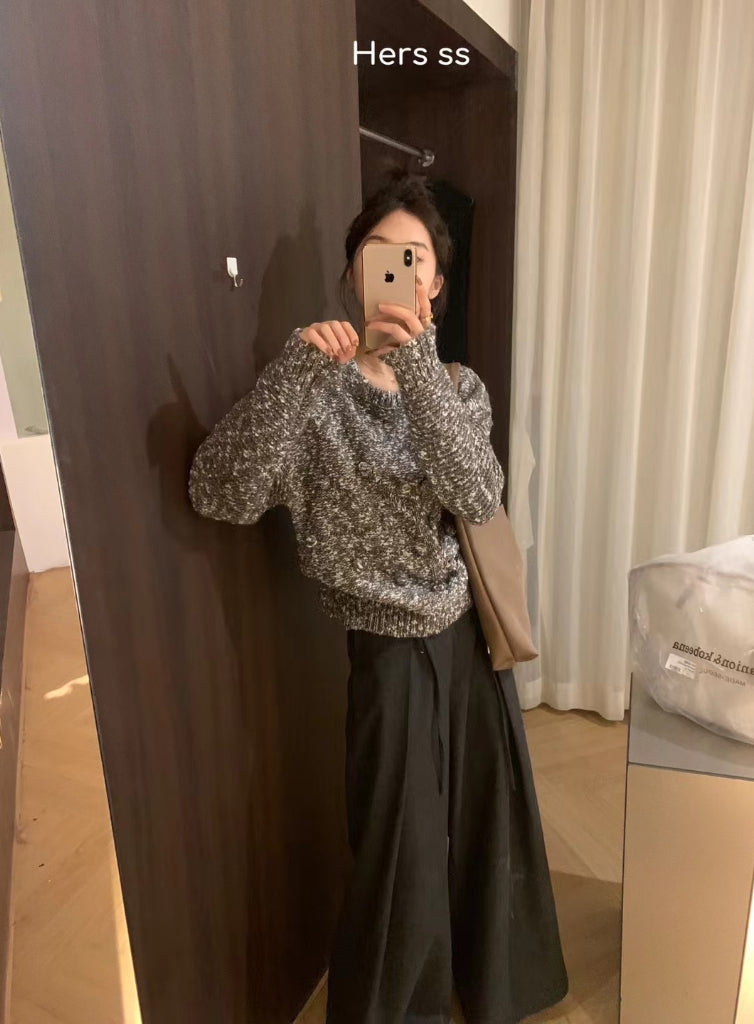 HERS> 復古立體毛衣8179#