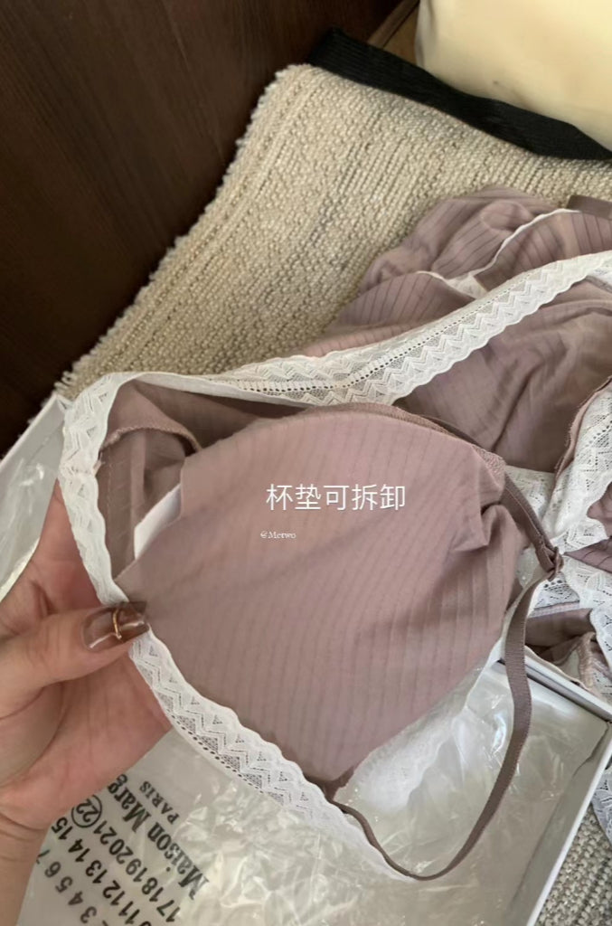 METWO>含杯墊!超裸膚蕾絲睡衣 111#