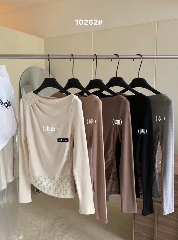 HERS> 多穿內絨花邊上衣 #10262#