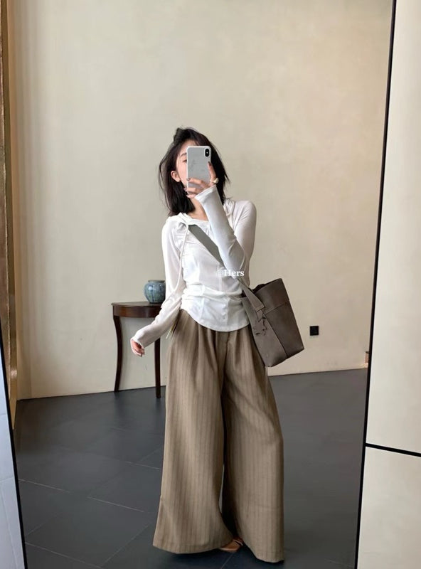 HERS> 暗紋闊腿褲 #0925#