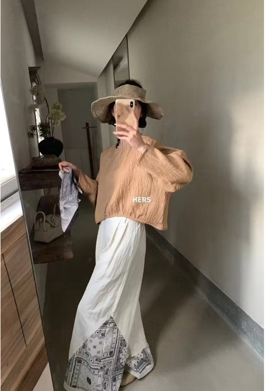 HERS> 小眾弧形小衫 20282#