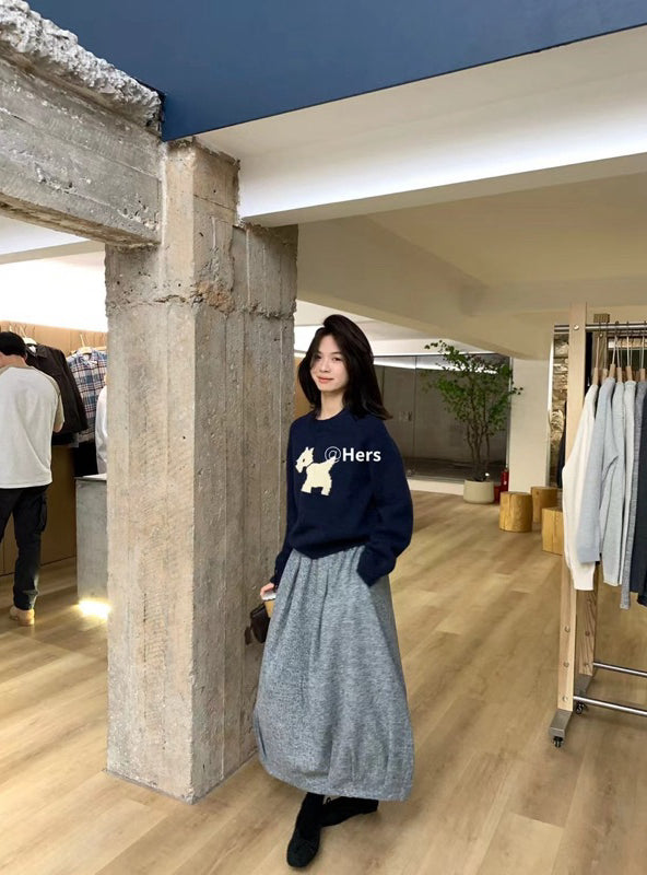 HERS> 造型感毛呢氣球半裙 10510#