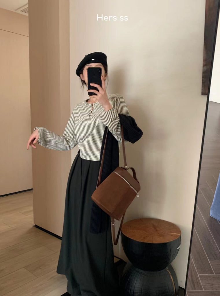 HERS>條紋鈕扣上衣 8852#