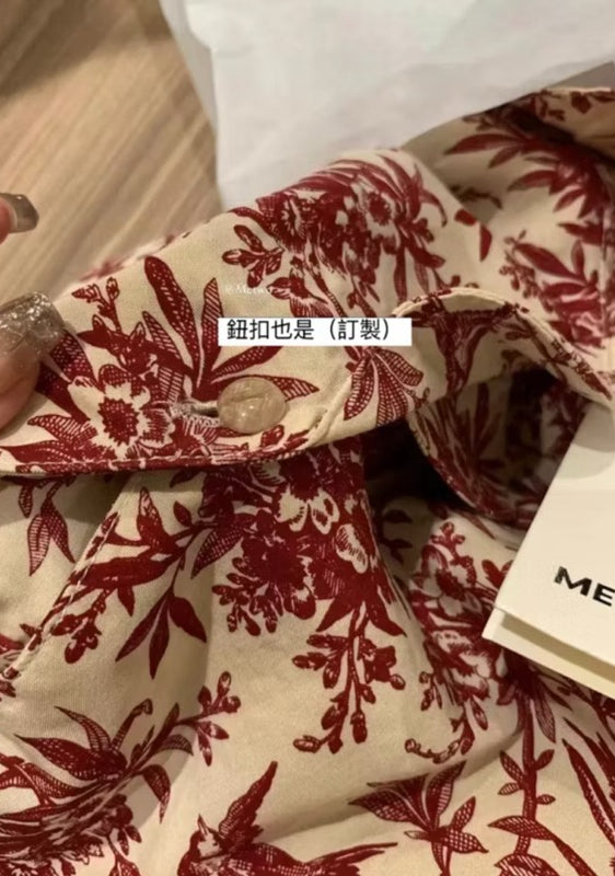 METWO> 紅色莫奈爾貴婦睡衣