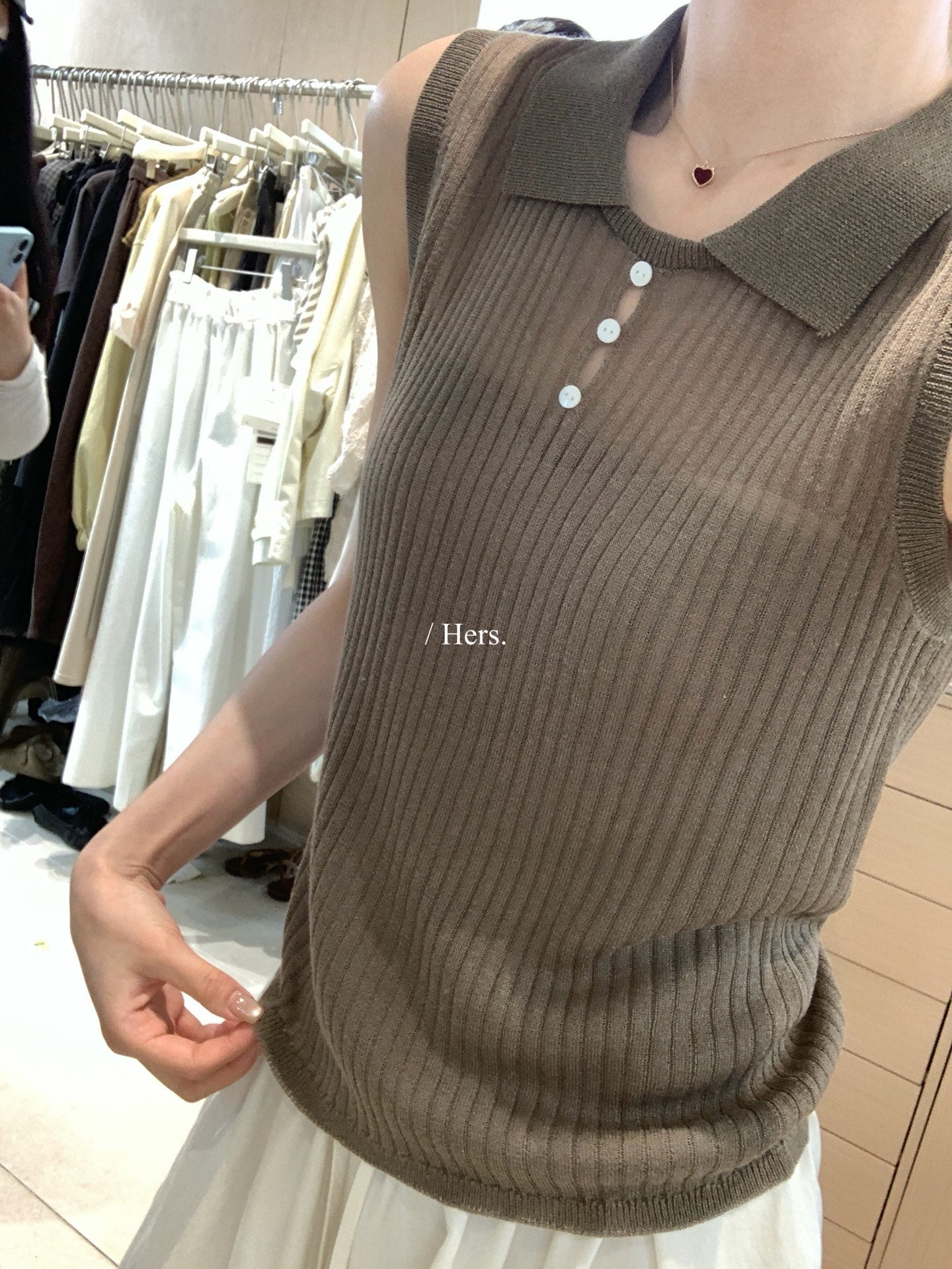Hers - POLO領小精緻背心 08145#