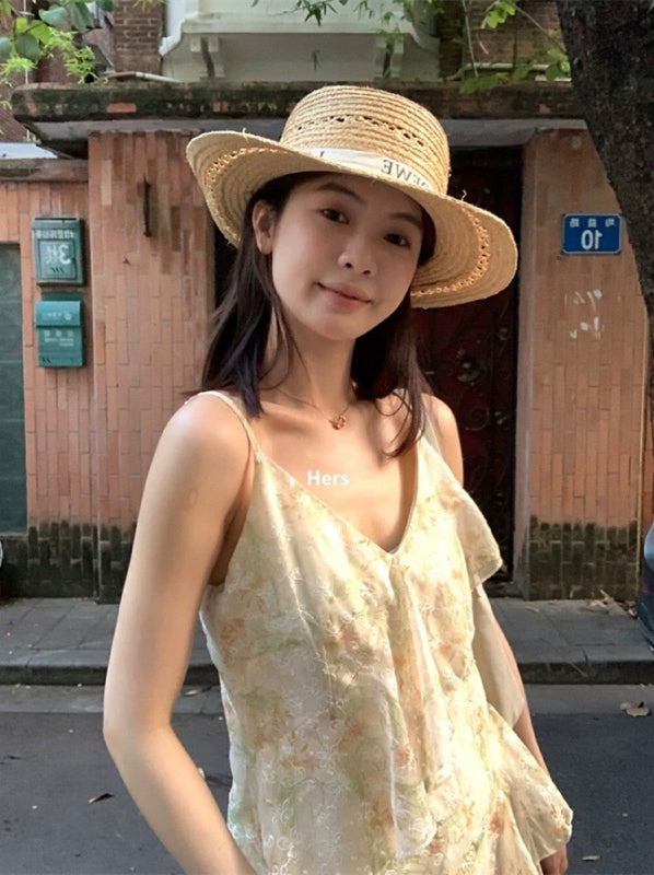 HERS> v領立體花花連衣裙 20859#