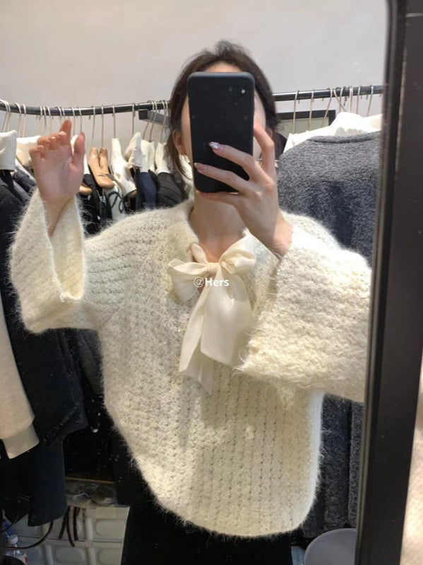 HERS> 前後兩穿繫帶毛衣 #10395#