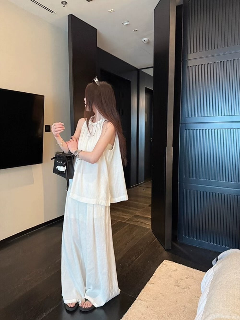 NENE > 奶白亞麻套裝 5935#