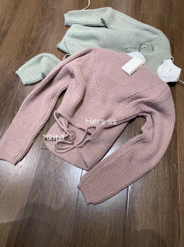 HERS>跑量款後綁帶羊毛毛衣 8270#