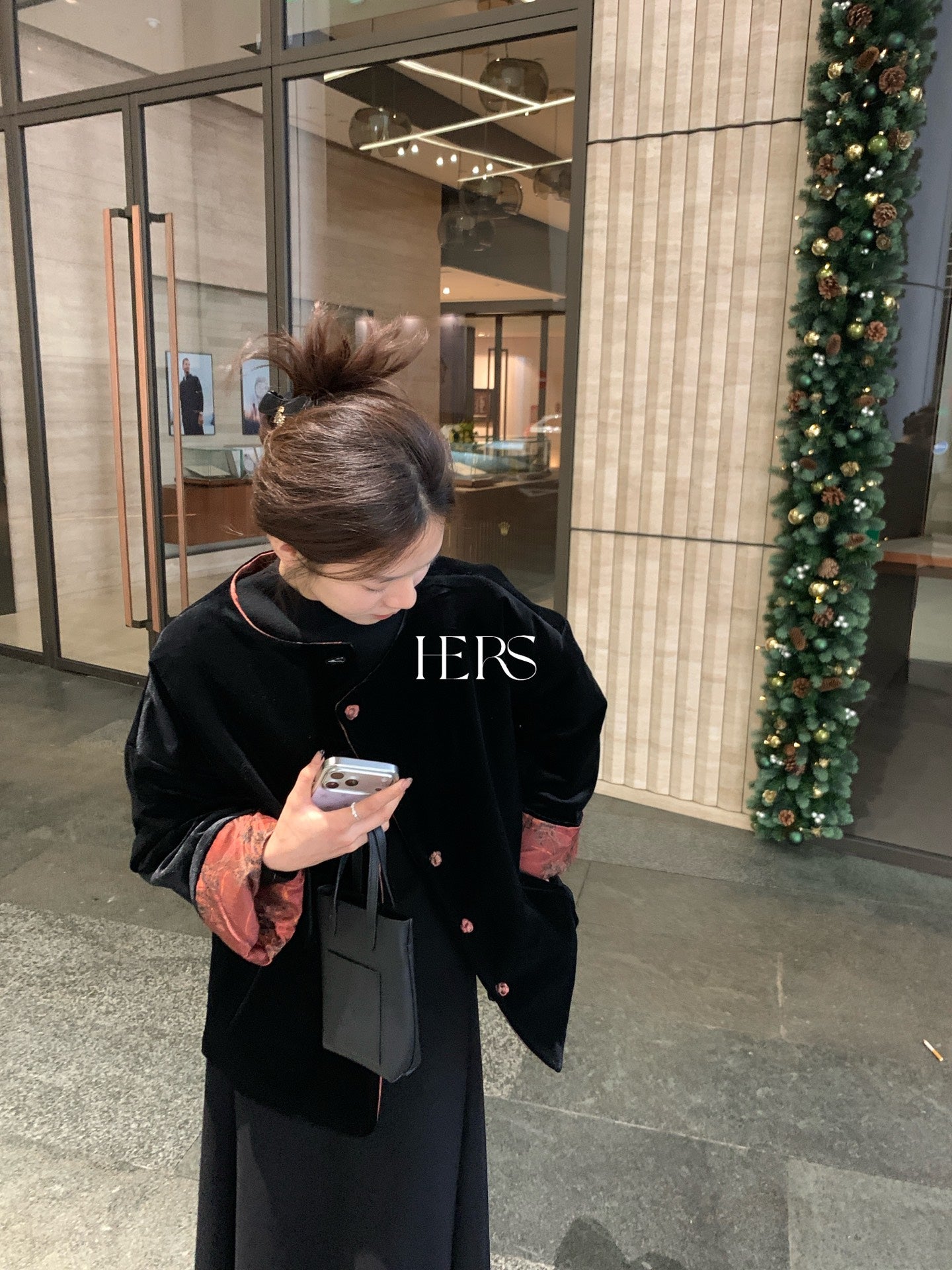 METWO> 手工兩面穿絲絨中式棉服 2101#