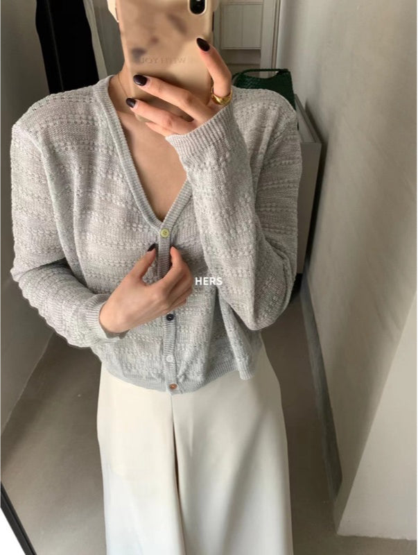 HERS> 彩釦防曬開衫 20696#