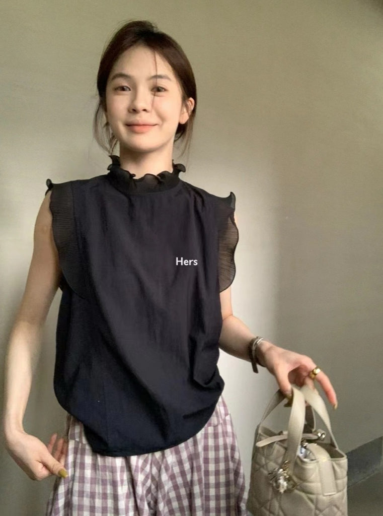 HERS> 木耳邊無袖娃娃衫 20956#