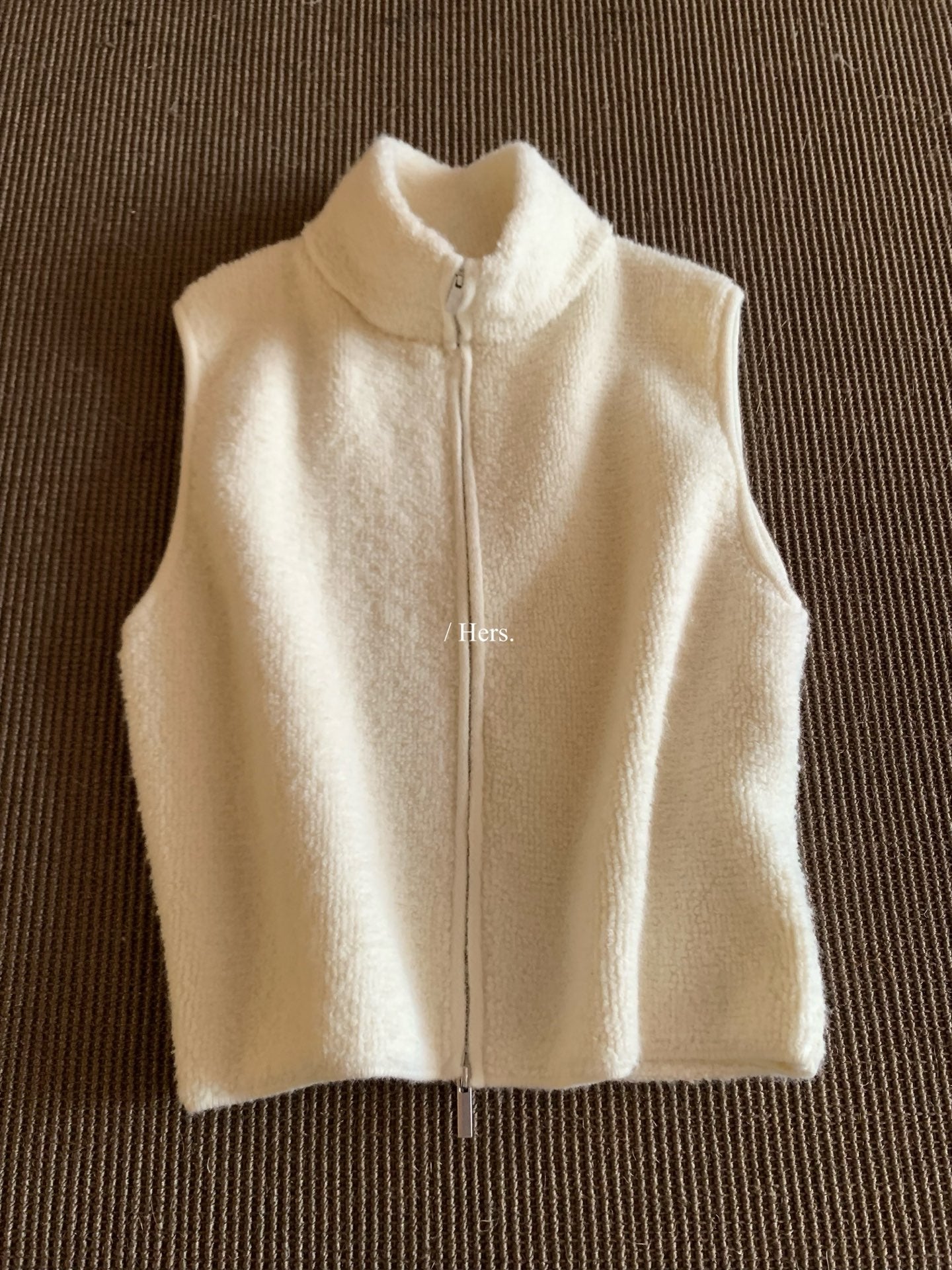 Hers - 毛毛高領雙拉鍊背心 92623#