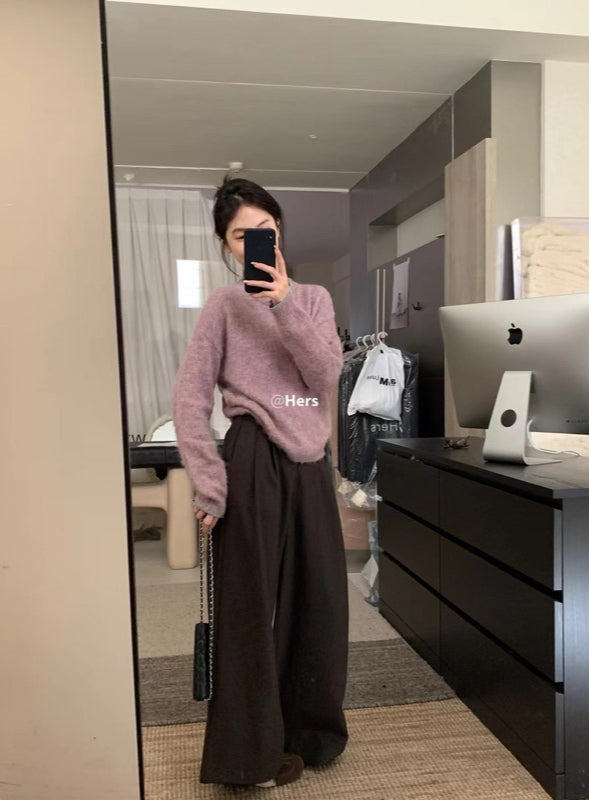 HERS> 領口撞色輕毛衣 10287#