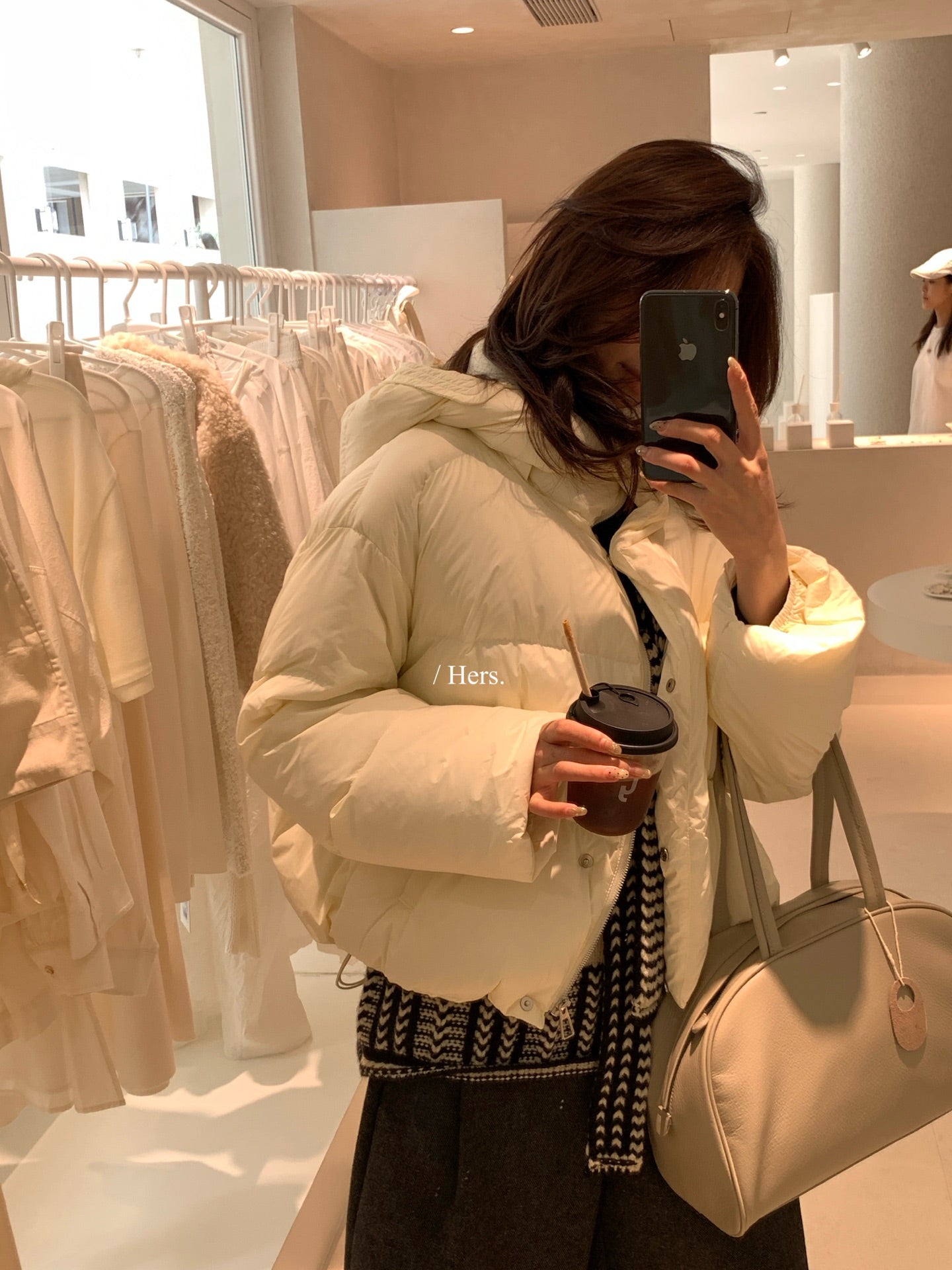 Hers - 云朵90%白鴨絨連帽與絨外套 92728#