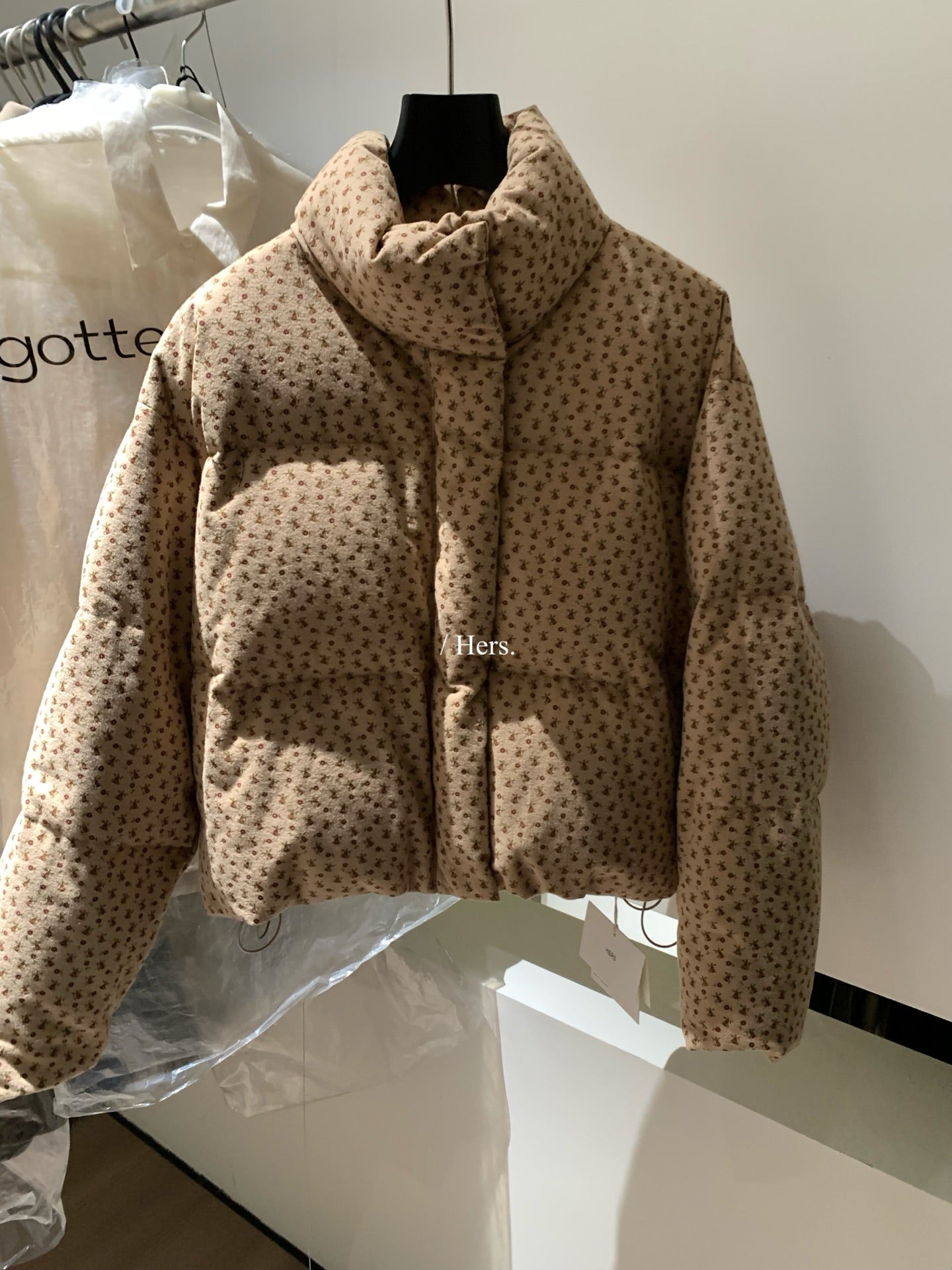 seeUbye - 復古小碎花麵包羽絨服 92677#