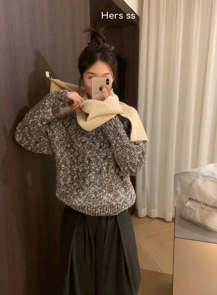 HERS> 復古立體毛衣8179#