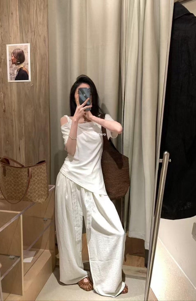HERS> 蕾絲腰帶工裝褲 8760#