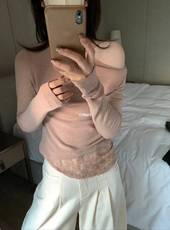 HERS> 多穿內絨花邊上衣 #10262#