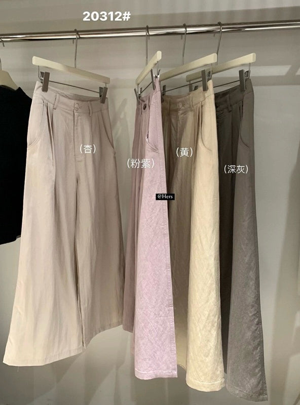 HERS> 簡約舒適日常闊腿褲 20312#