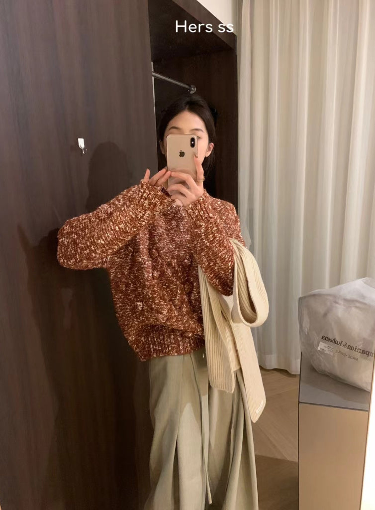 HERS> 復古立體毛衣8179#