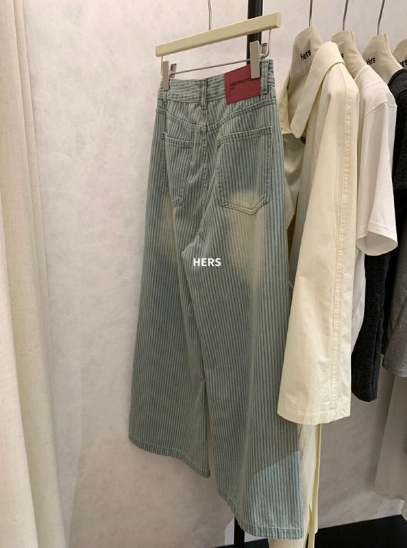 HERS> 2色直條紋牛仔褲 20442#