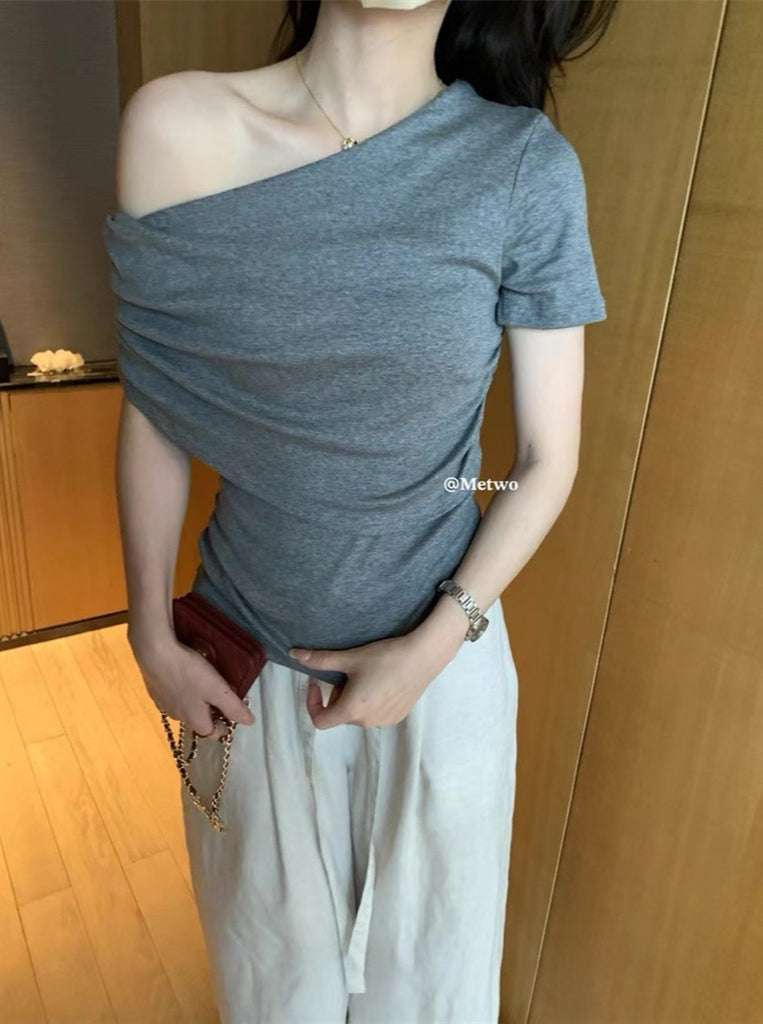 METWO> 兩穿紙片人慵懶T 8311#