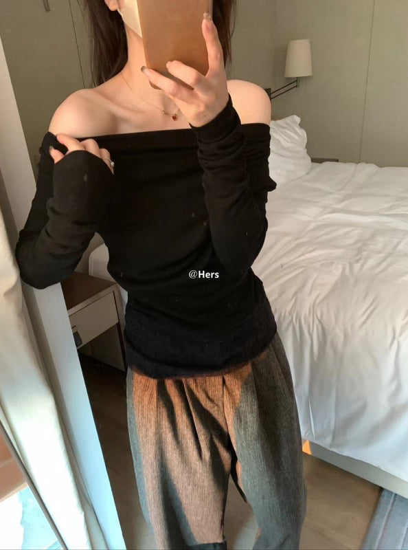 HERS> 多穿內絨花邊上衣 #10262#