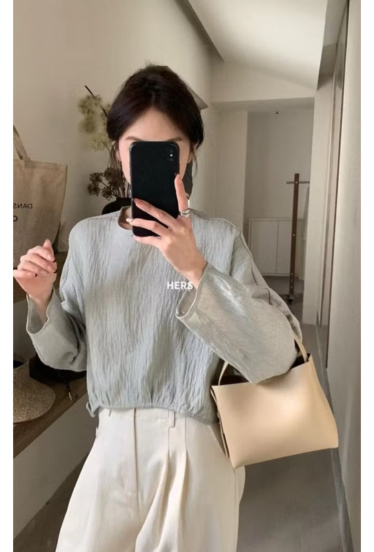 HERS> 小眾弧形小衫 20282#