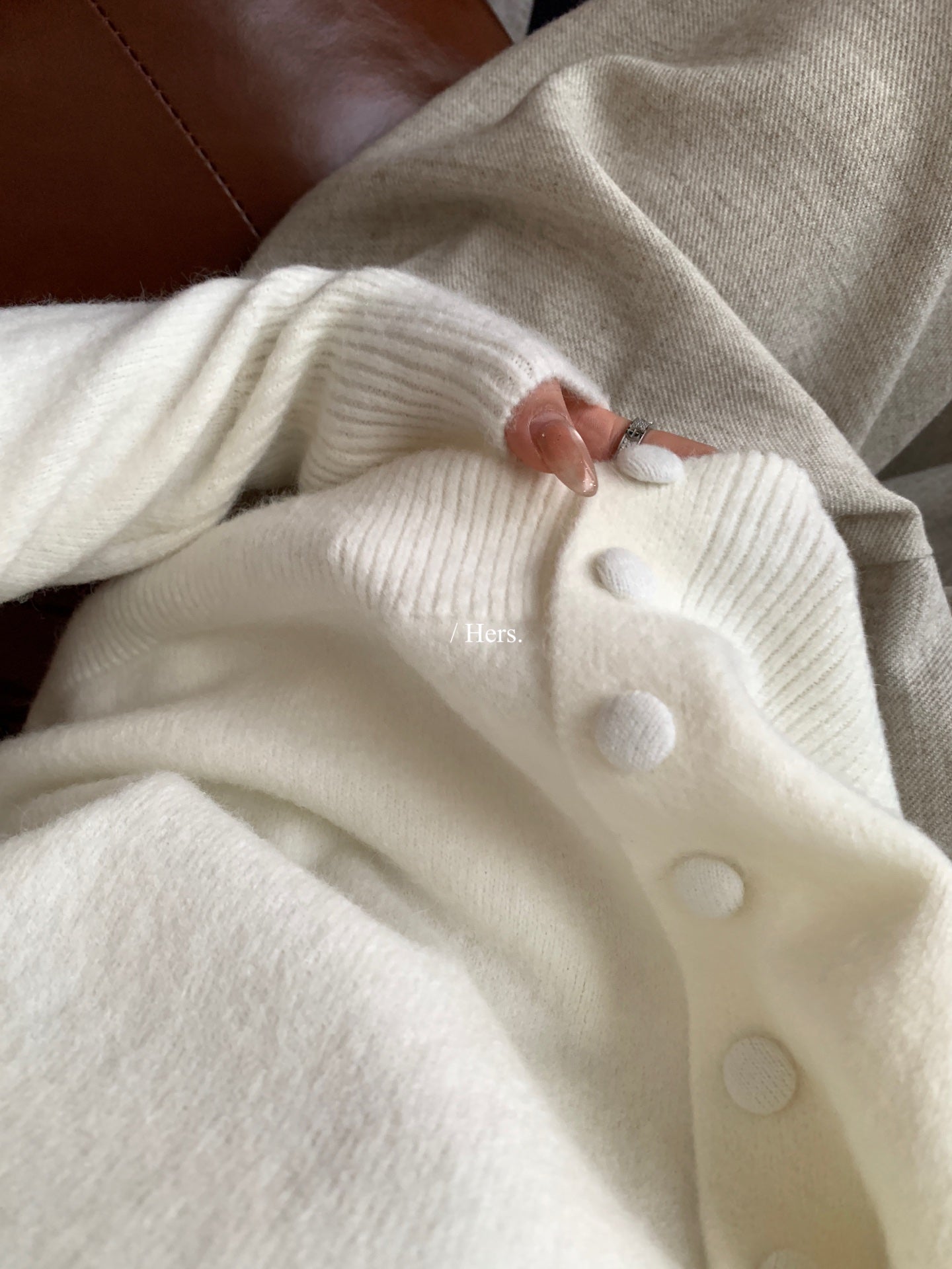 Hers - 單排釦高領毛衣 92515#