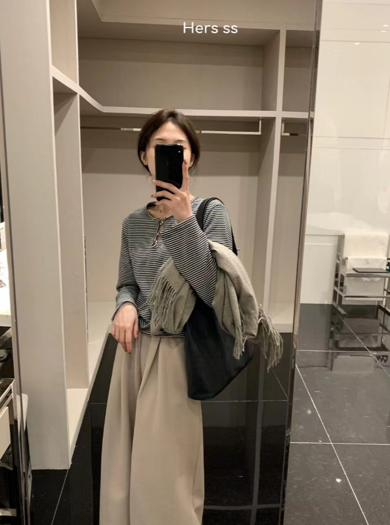 HERS>條紋鈕扣上衣 8852#
