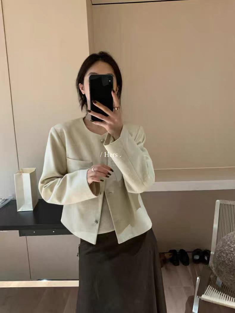 HERS - 玫瑰扣小香風外套 92166#