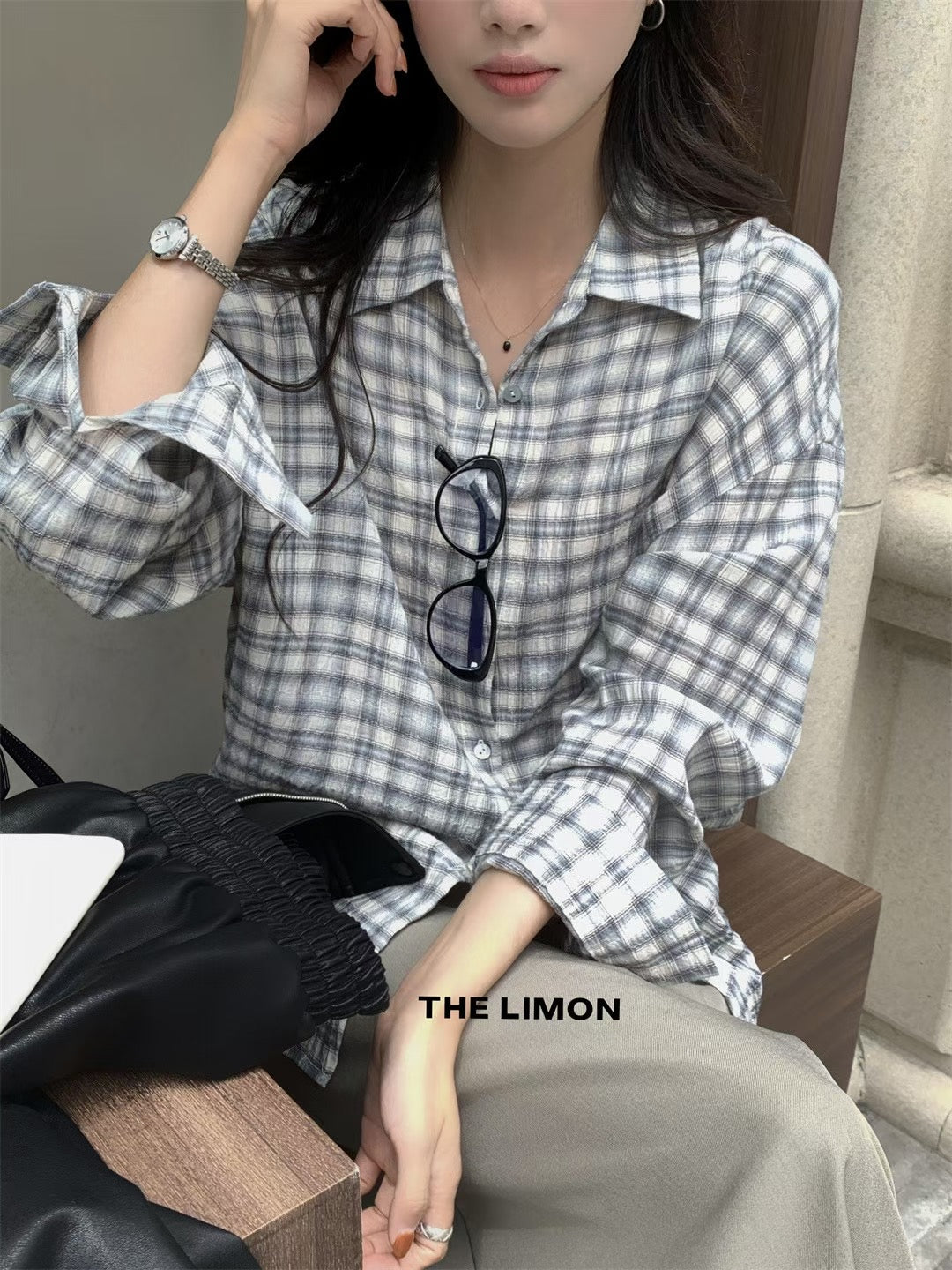 THE LEMON> 3色格紋襯衫 9005#