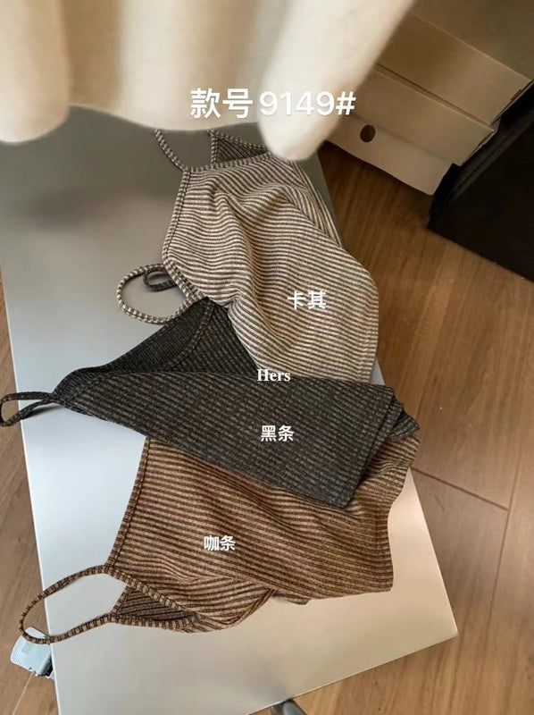 HERS> 針織條紋吊帶 9149#