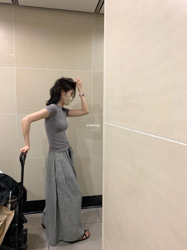 METWO> 法國麻料山本裙褲 20895#