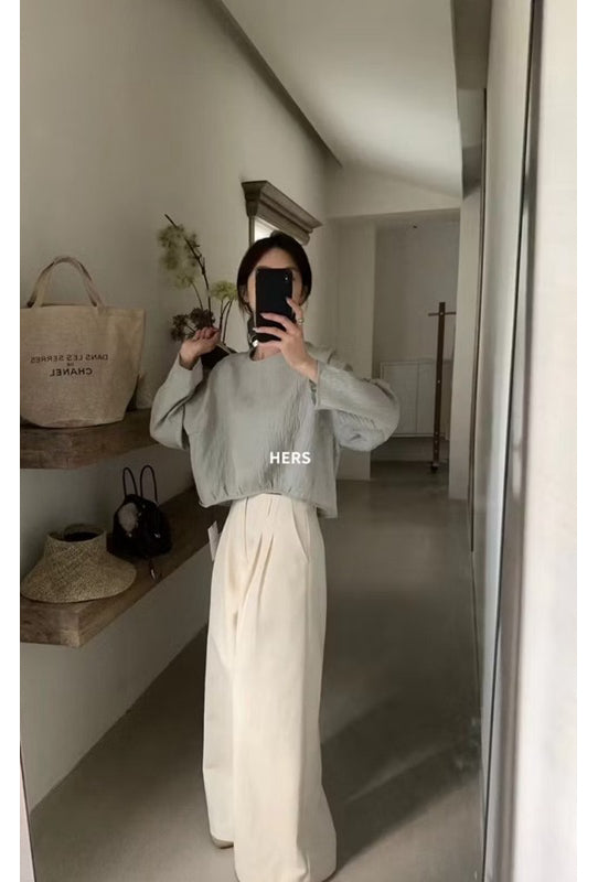 HERS> 小眾弧形小衫 20282#