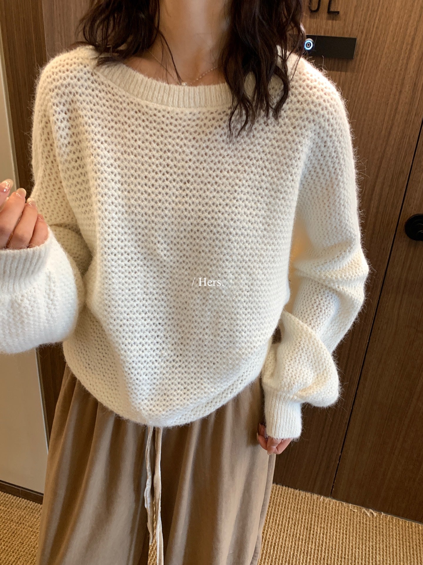 Hers - 韓標氣質綁帶毛衣 92459#